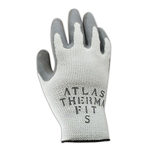 Showa Best 451-10 Showa Best Glove Atlas Thermal-Fit Pf451 Knit Glove With Rubber Coating, Mens (Fits), Natural Gray, Xl (Pack O
