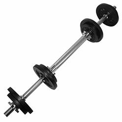 Yes4All Adjustable Dumbbells with Dumbbell Bar connector - 50 lb Dumbbell Weights (25 lb x 2), c2 Black - 50lb (25lb x 2) + conn