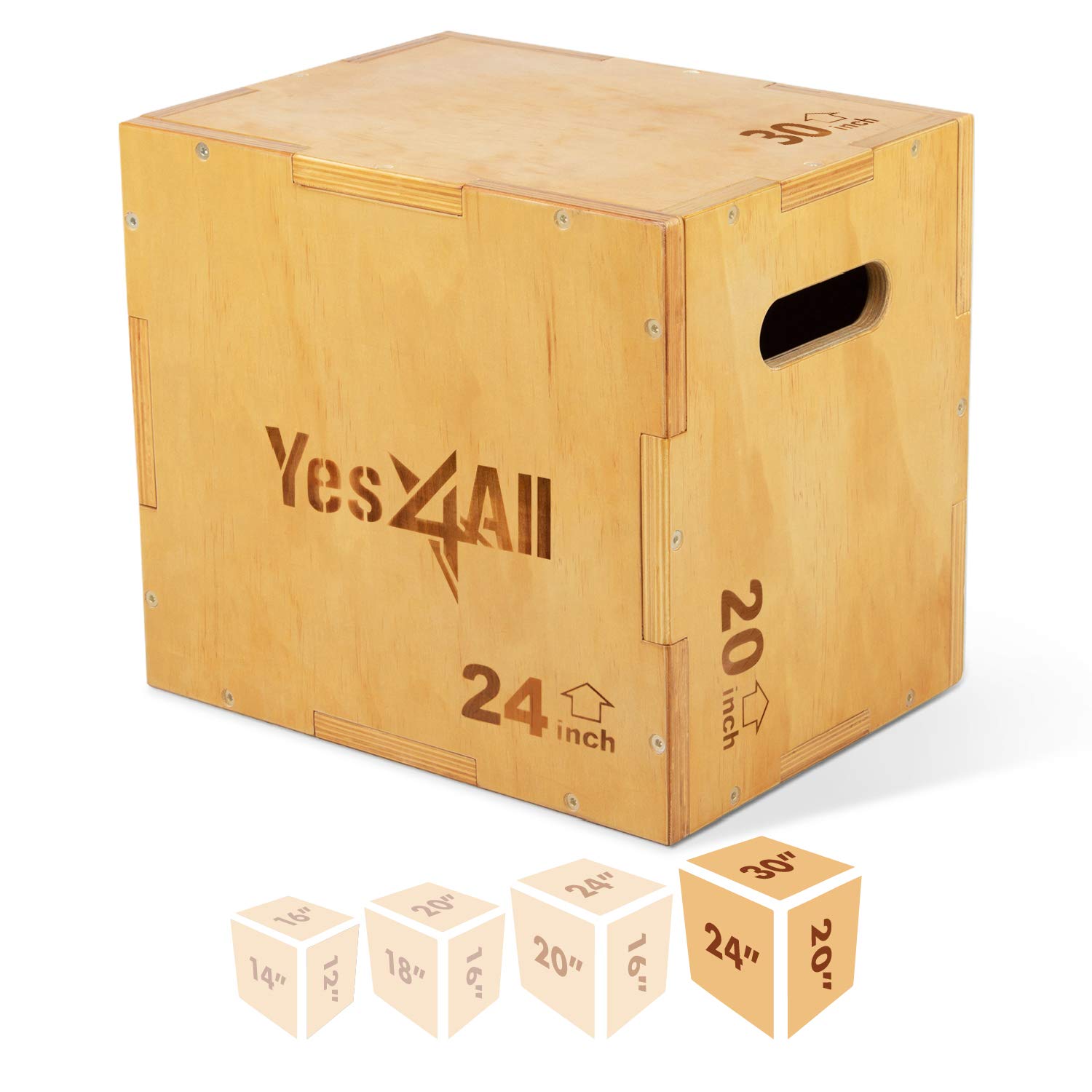 Yes4All Wooden Plyo Box - 30X24X20