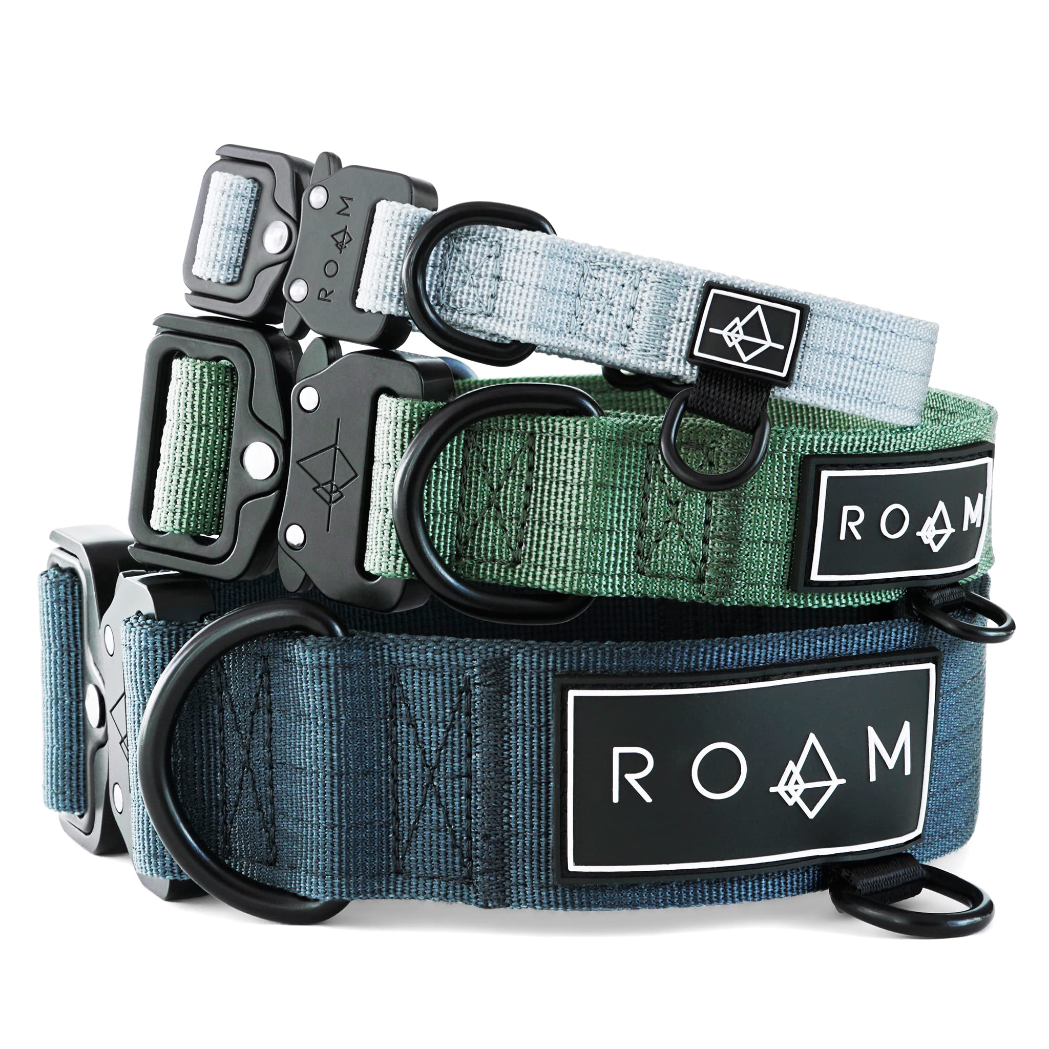 Roam Made To Roam Premium Dog Collar - Adjustable Heavy Duty Nylon Collar With Quick-Release Metal Buckle (Vermont Weekends, Size 3)
