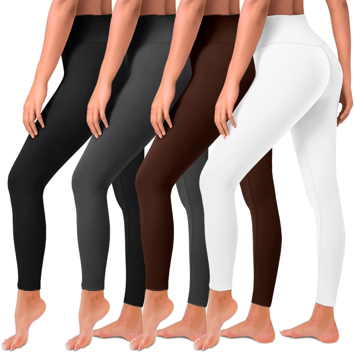 spejder Automatisering Forstyrrelse Morefeel 4 Pack Leggings For Women High Waisted Butt Lift Tummy Control No  See-Through Yoga Pants Workout Running Leggings