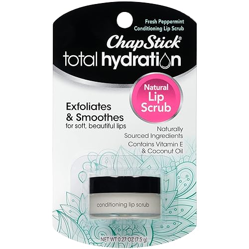 chapStick Total Hydration conditioning Lip Scrub Fresh Peppermint, Lip Exfoliator - 027 Oz