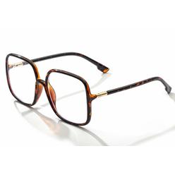 BIggY Oversized Square Blue Light Blocking glasses - Ultralight Anti Eyestrain Reduce Eye Strain Nerd glasses, Reading bookTVcom
