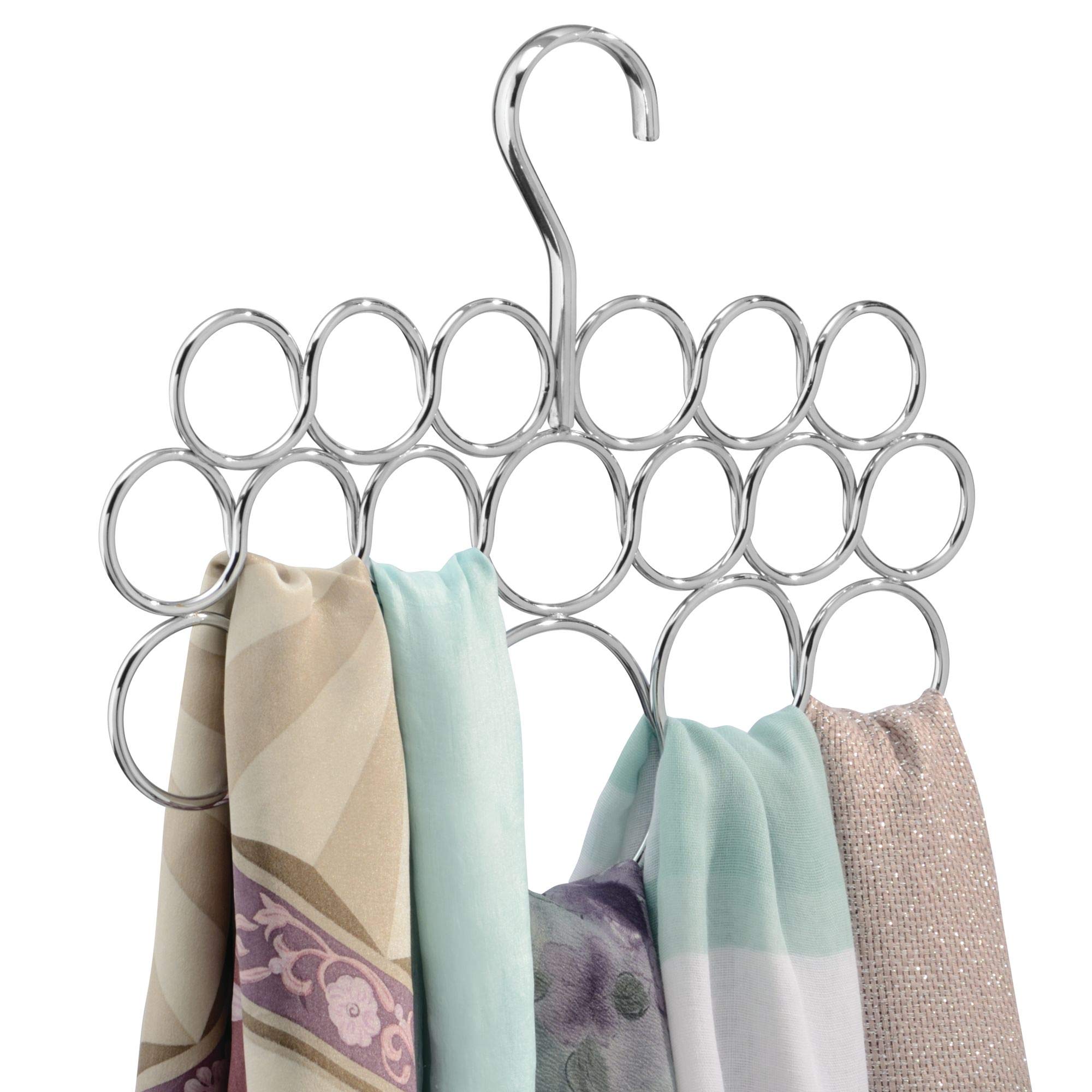 iDesign Axis Metal Loop Scarf Hanger, No Snag closet Organization Storage Holder for Scarves, Mens Ties, Womens Shawls, Pashmina
