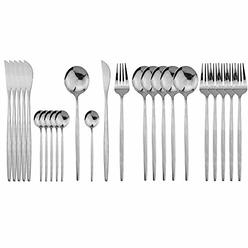 JASHII 24 Pieces Silverware Flatware cutlery Set, Stainless Steel Tableware Silverware-Service for 6 Dishwasher Safe Full Set Fl