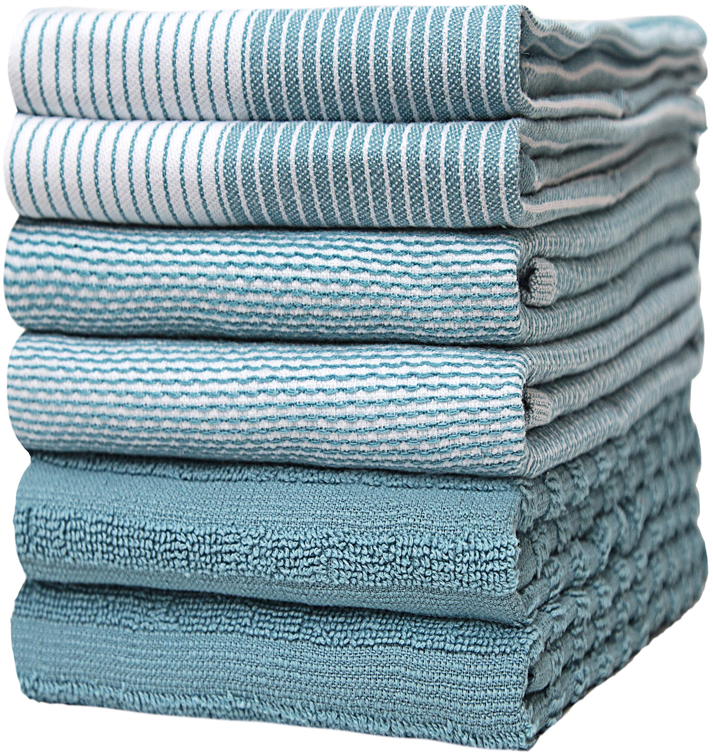 Bumble Towels Premium Kitchen Towels 20Ax 28A- 6 Pack Large cotton Kitchen Towels Hand Towels for Kitchen Flat & Terry Towel Dish Towels Highl
