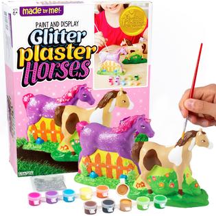 MADE BY ME Made By Me Paint & Display glitter ceramic Horses Activity Kit  for Kids, Perfect DIY Horse Toys, Playdates and Sleepovers Ages 6