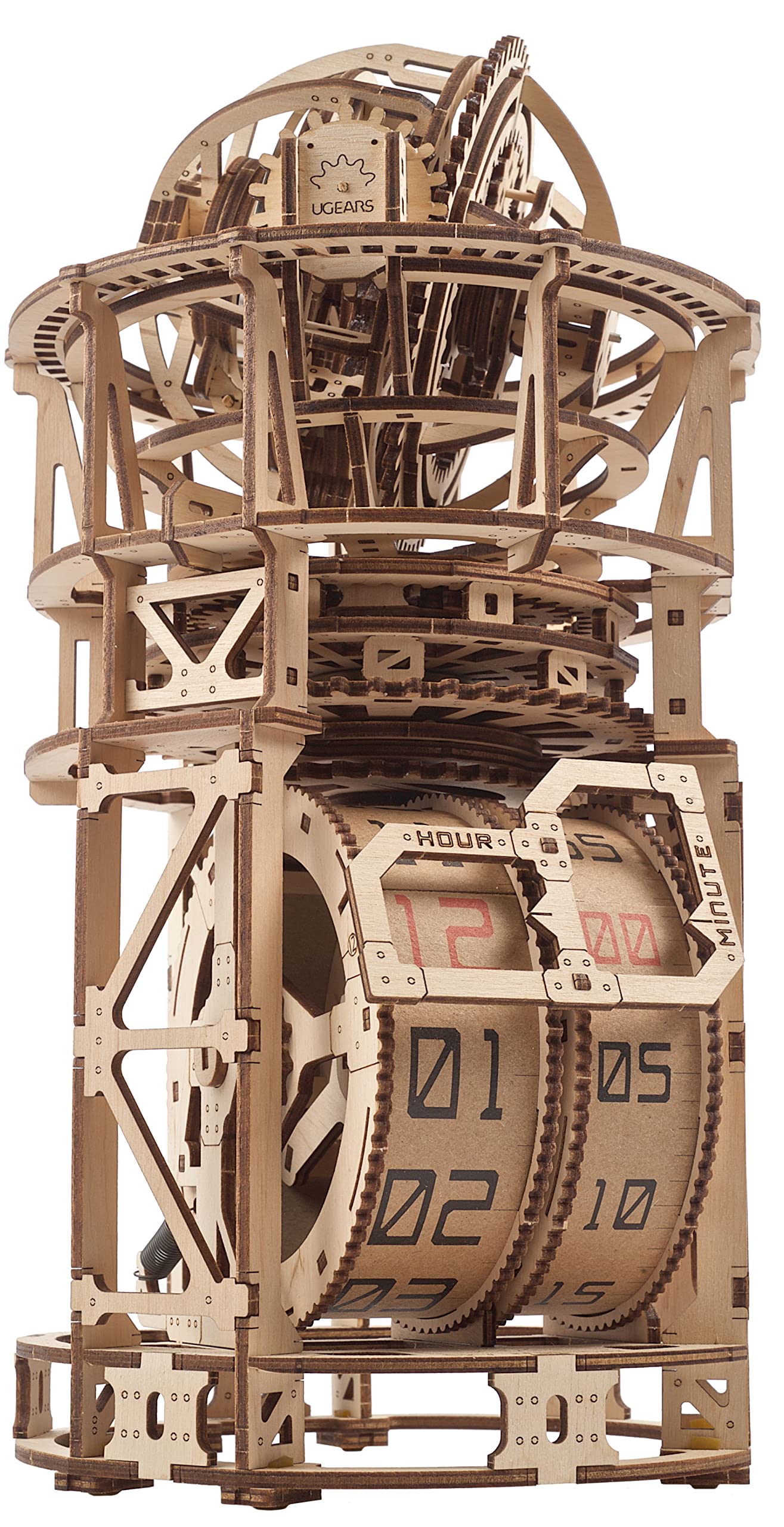 UgEARS Tourbillon Table clock Kit - Sky Watcher 3D Wooden Puzzles Mechanical clock Kit Idea DeskWood clock Kits to Build - 3D Pu