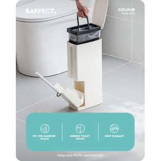 Baffect Slim Bathroom Trash can Toilet Brush Set, 2L Small Trash can with  Lid, Waste Bin