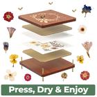 Havenstock Large Wooden Flower Pressing Kit with Dried Flowers - 10 Layers  - DIY Solid Maple Arts and