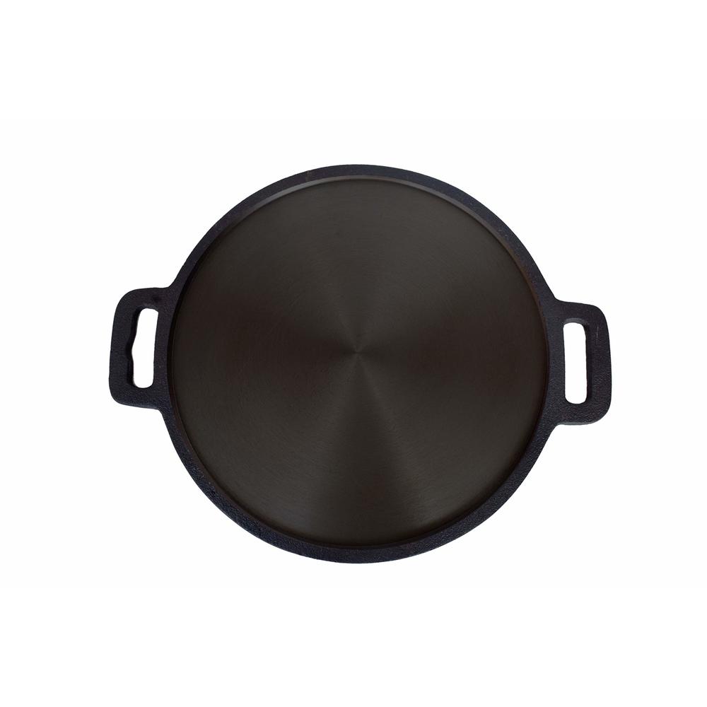 Highkind Pre-Seasoned cast Iron Dosa Tawa 12 inches, Perfect for cooking on gas, Induction and Electric cooktops