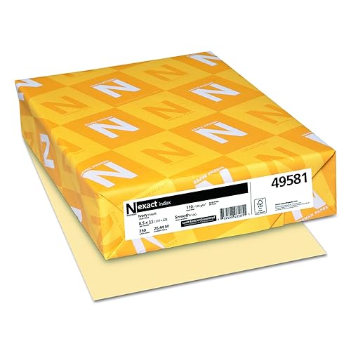 Neenah Paper Exact Index card Stock, 110 lb Index Weight, 85 x 11, Ivory, 250Pack