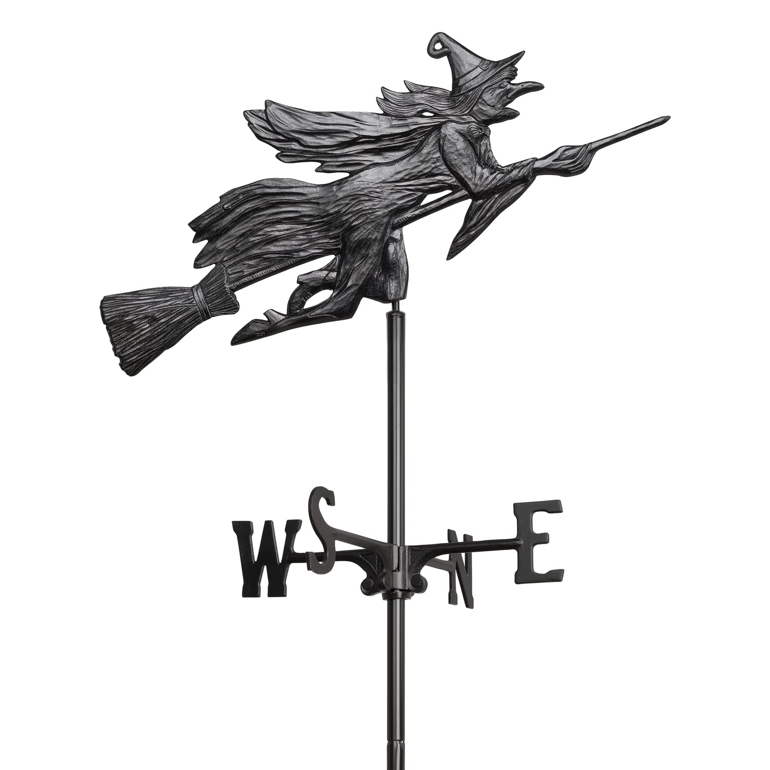 Whitehall Products Flying Witch garden Weathervane, Black