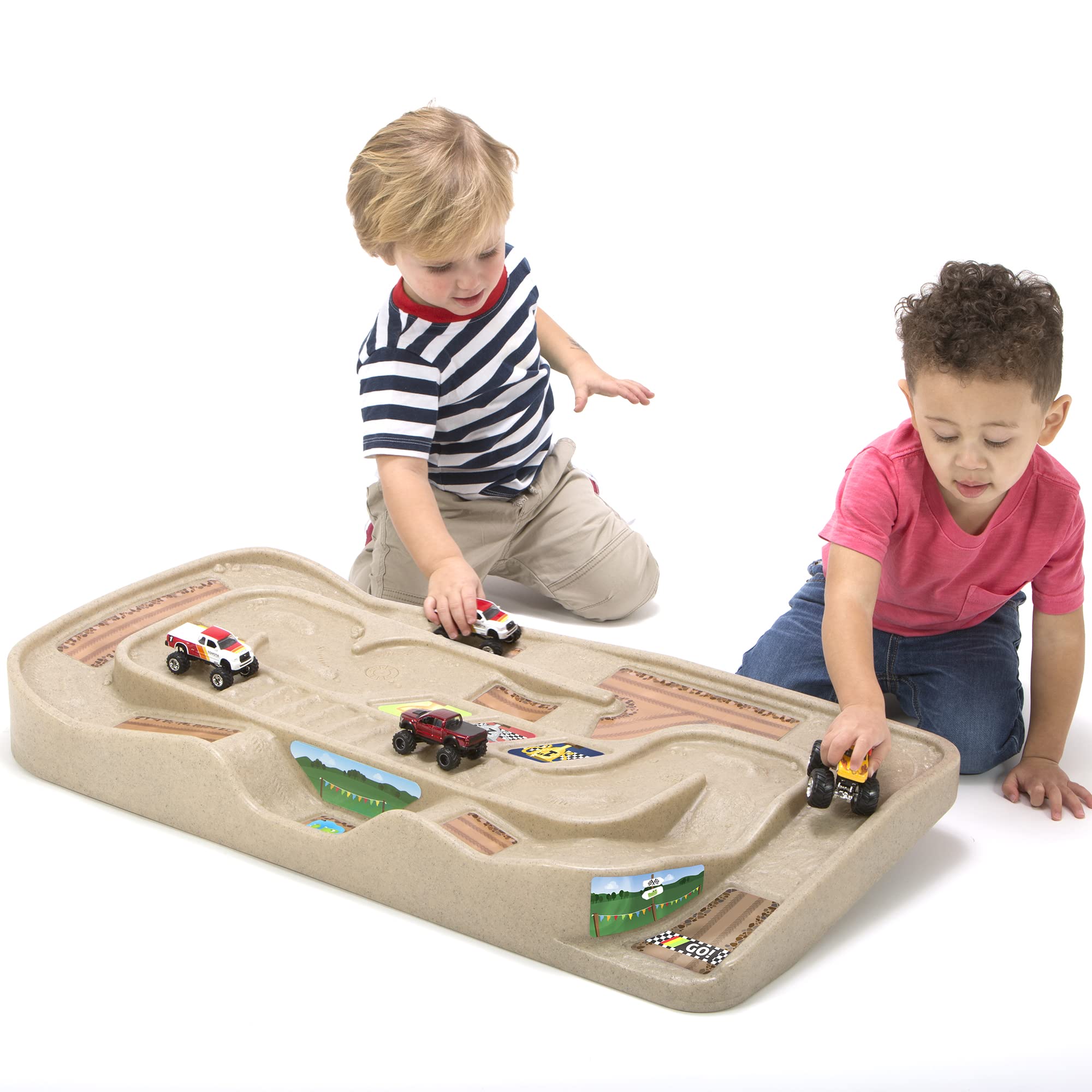 Simplay3 Portable carry and go Kids Race Track Toy car Train Table, 2-Sided No Assembly for children 3 4 5 6 7 Years Old Boys gi