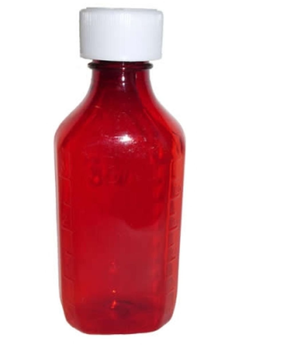Five Stars Amber Oval Pharmacy Liquid Medicine Bottles, child Resistant caps, 2 Oz, case200 A