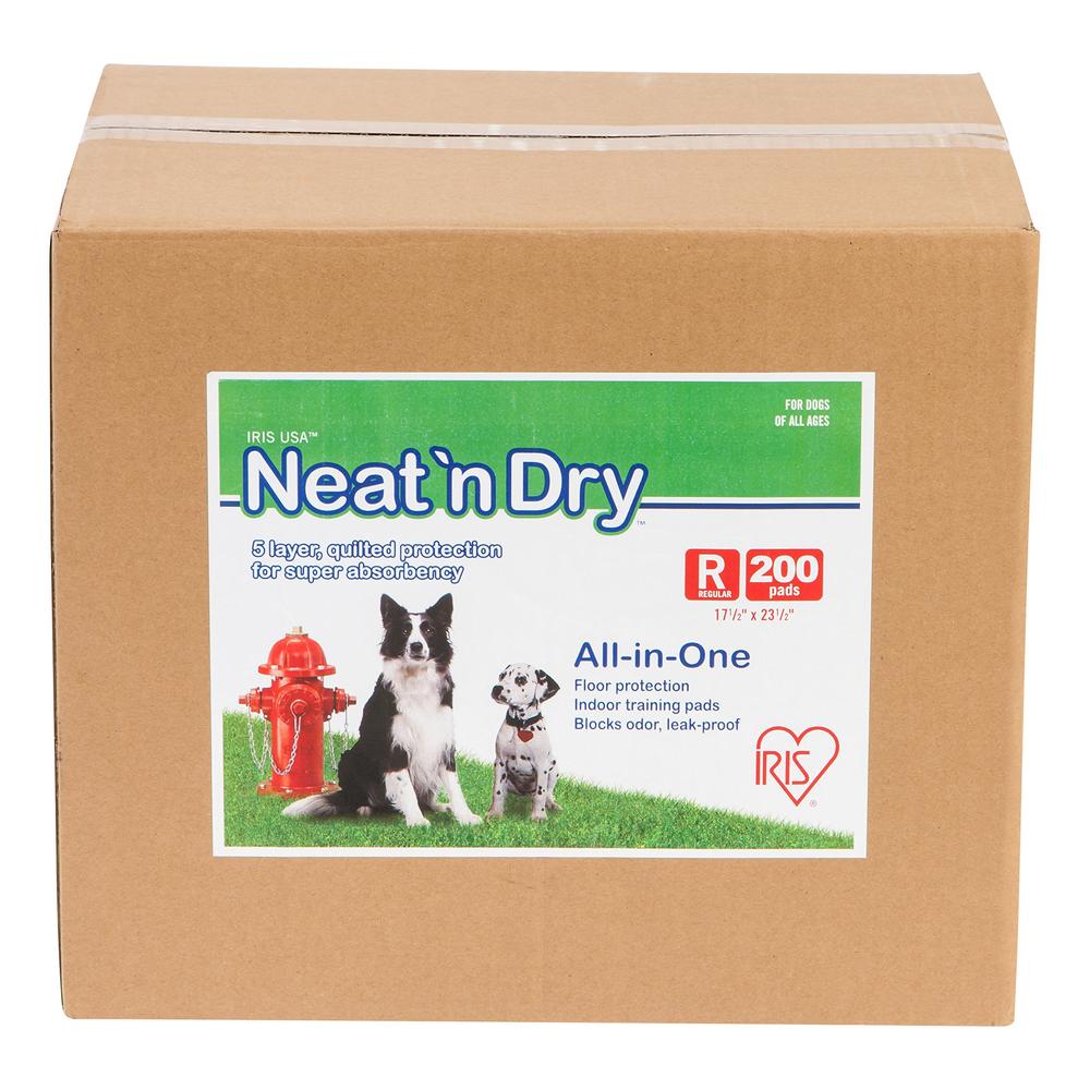 IRIS USA Neat n Dry Premium Pet Training Pads, Regular, 200 count, white