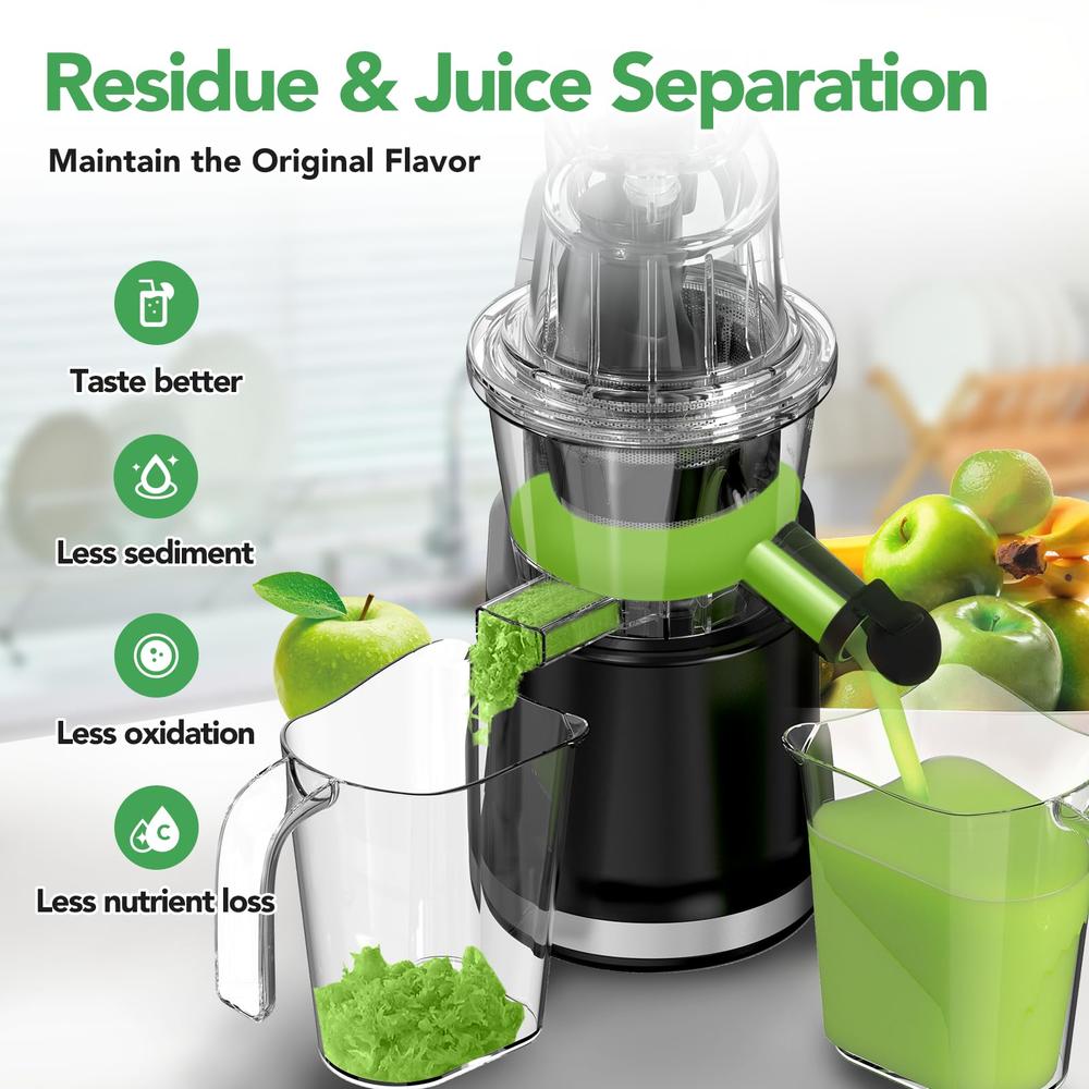 Aeitto cold Press Juicer, Whole Vertical Juicer, Slow Masticating Juicer Machines, with Big Wide 83mm chute, cold Press Juicer f