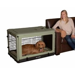 Pet gear AThe Other DoorA 4 Door Steel crate with Plush Bed + Travel Bag for catsDogs