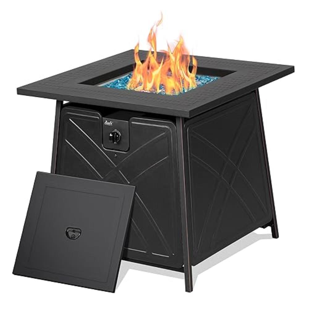 BALI OUTDOORS Propane Fire Pit Table, 28 inch 50,000 BTU Auto-Ignition Outdoor gas Fire Pit Table, cSA certification Approval an