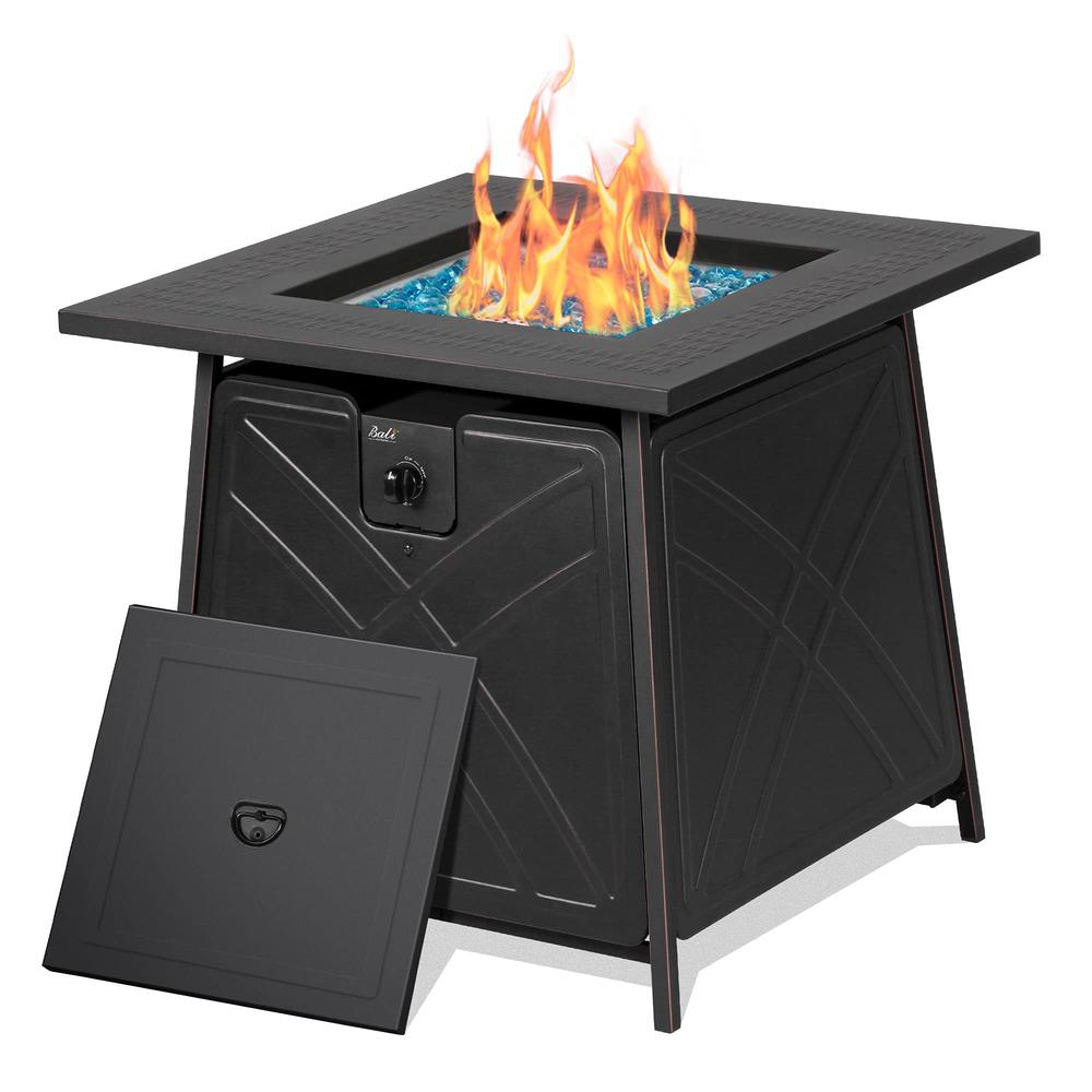 BALI OUTDOORS Propane Fire Pit Table, 28 inch 50,000 BTU Auto-Ignition Outdoor gas Fire Pit Table, cSA certification Approval an
