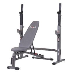 Body champ Olympic Weight Bench with Squat Rack Included, Two Piece Set, Workout Bench, Versatile Strength Training Equipment fo