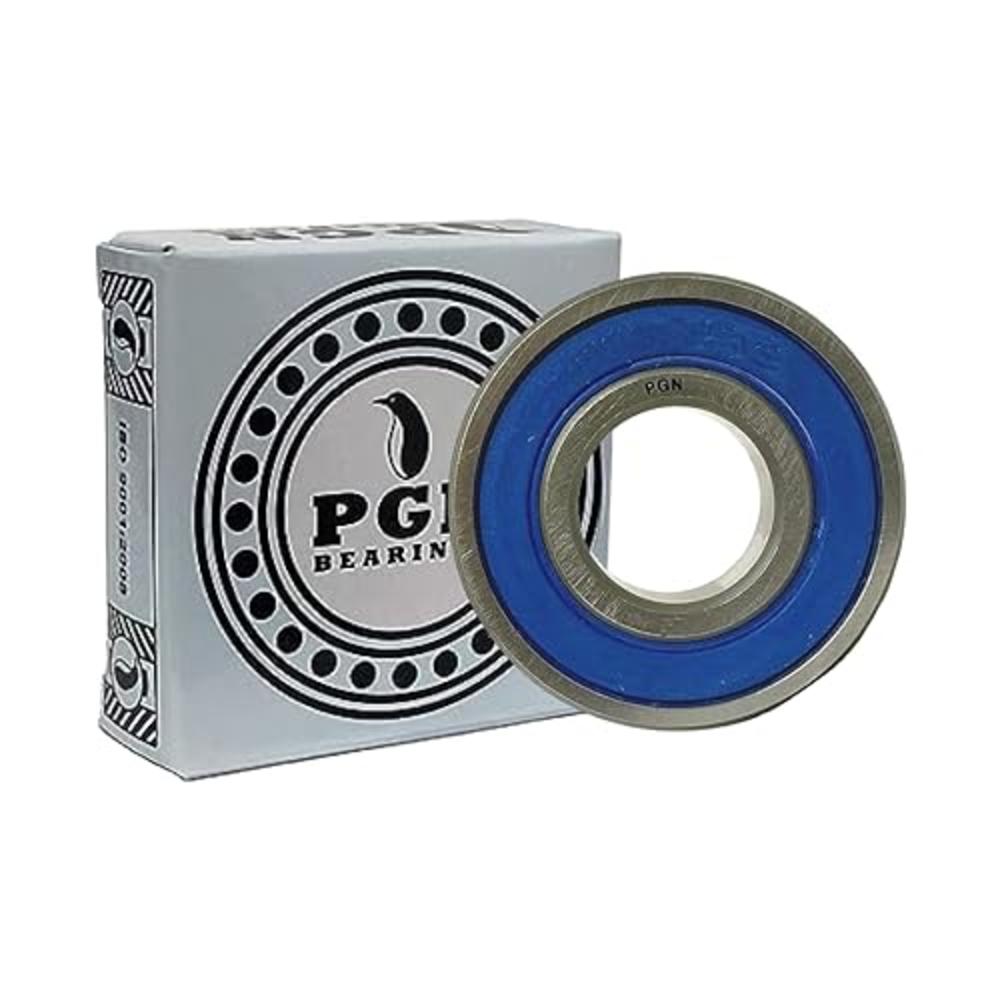 PGN Bearings PGN (10 Pack) 608-2RS Bearing - Lubricated Chrome Steel Sealed Ball Bearing - 8x22x7mm Bearings with Rubber Seal & High RPM Supp