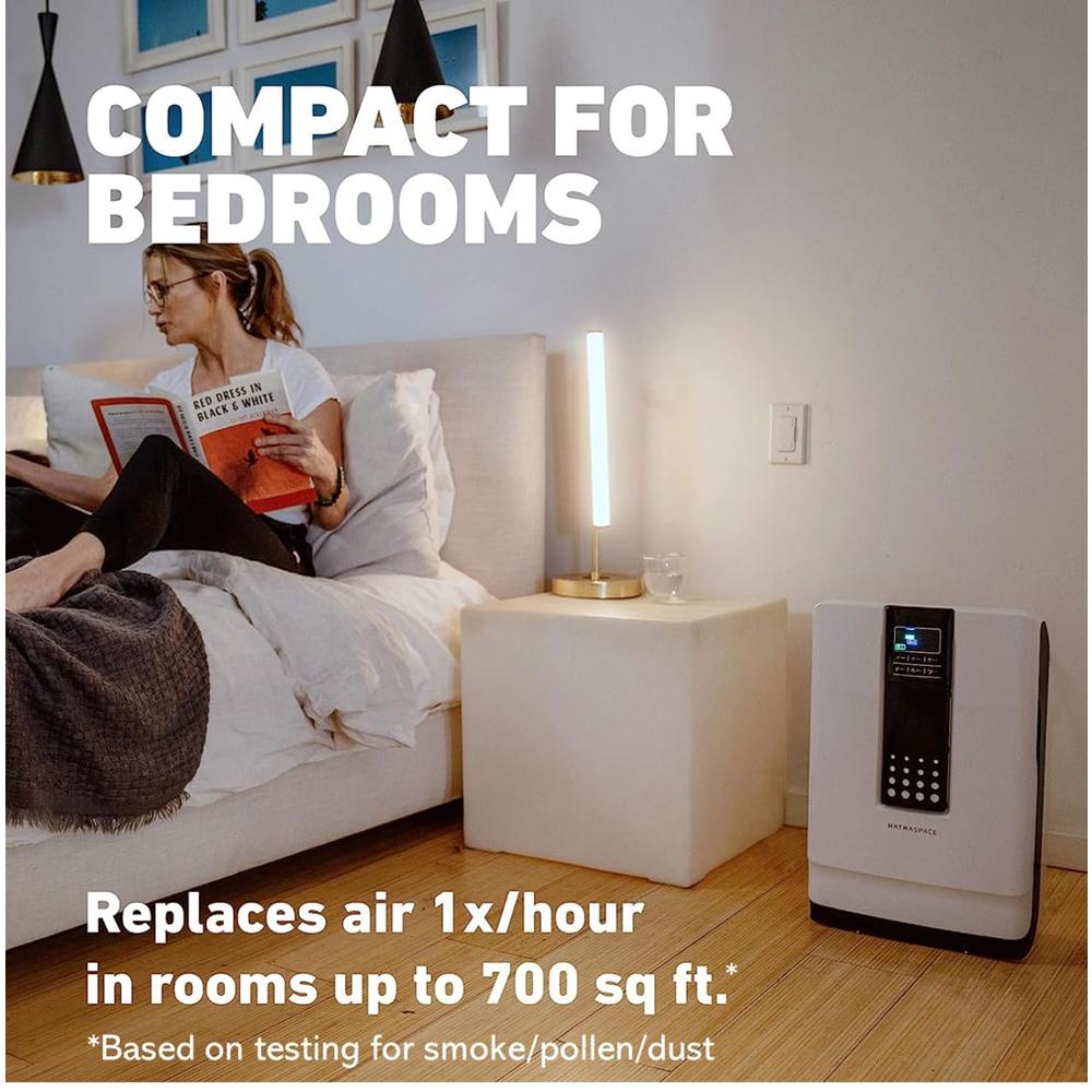 HATHASPACE Smart Air Purifiers for Home, Large Room - HSP001 - True HEPA Air Purifier & Filter for Allergens, Pets, Smoke, Remov