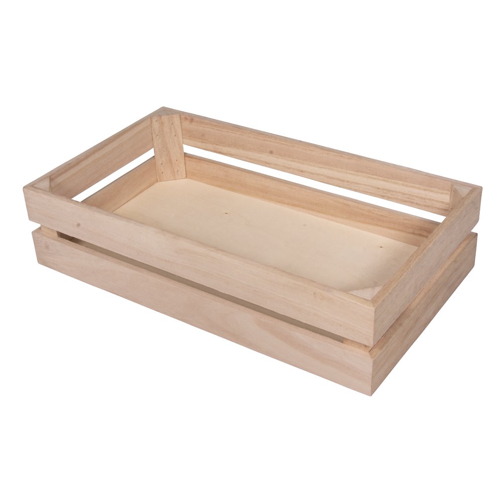 RAYHER HOBBY Rayher, wooden box, slat look, with 2 wall hooks, wood, nature, Wood, natural, 35.5 x 20.5 x 8.5 cm