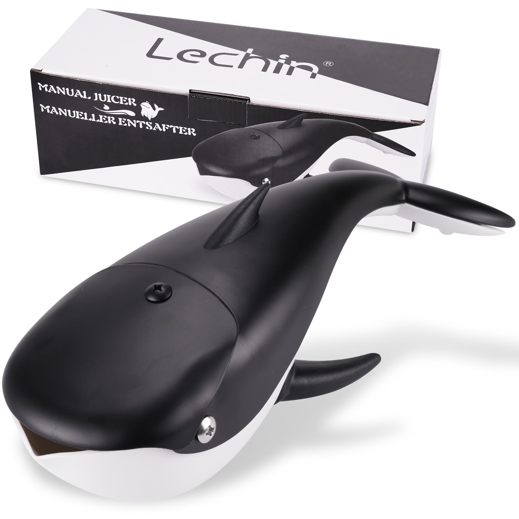 Lechin Hand Juicer - Citrus Juicer with Killer Whale Shape - Hand Lemon Juicer Made of PP & Stainless Steel