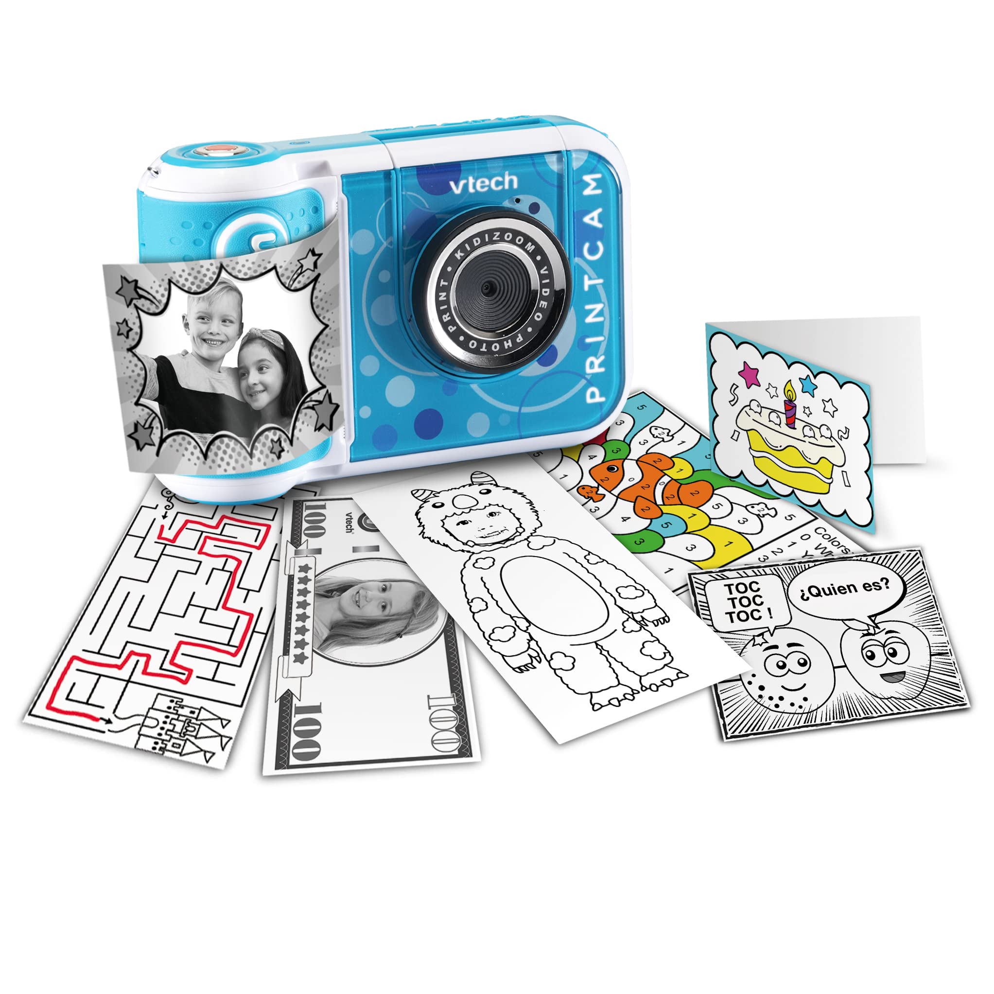 VTech Kidizoom Print CAM, Instant Photo & Video Camera for Kids 5+ Years Old, ESP Version Blue, Color (3480-549122)