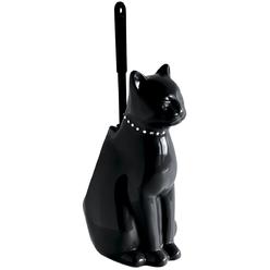 Gelco 707363 Cat Toilet Brush Set in Ceramic and Plastic, Black, 15 x 12 x 29.5 cm