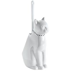 Gelco 707363 Cat Toilet Brush Set in Ceramic and Plastic, Onyx, 17 x 28 x 29 cm