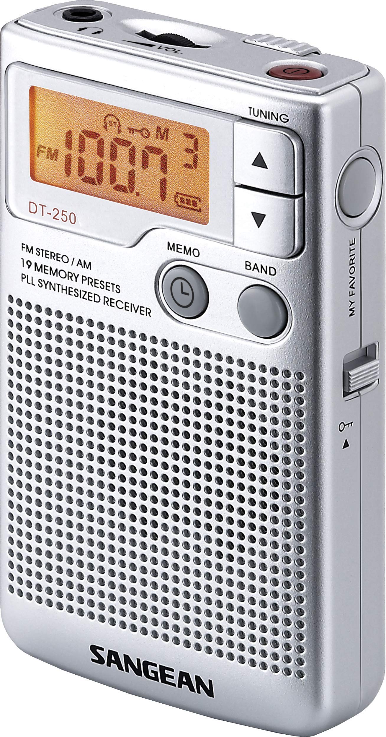 SANGEAN DT-250 Plata Radio PORTTIL AM/FM DBB CON ALTAVOZ