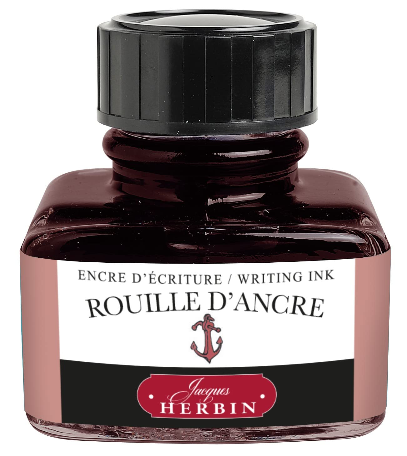 Jacques Herbin - Ref 13058T - Ink for Fountain Pens & Rollerball Pens -  Rouille d\'Ancre - 30ml Bottle with Integrated Pen Rest