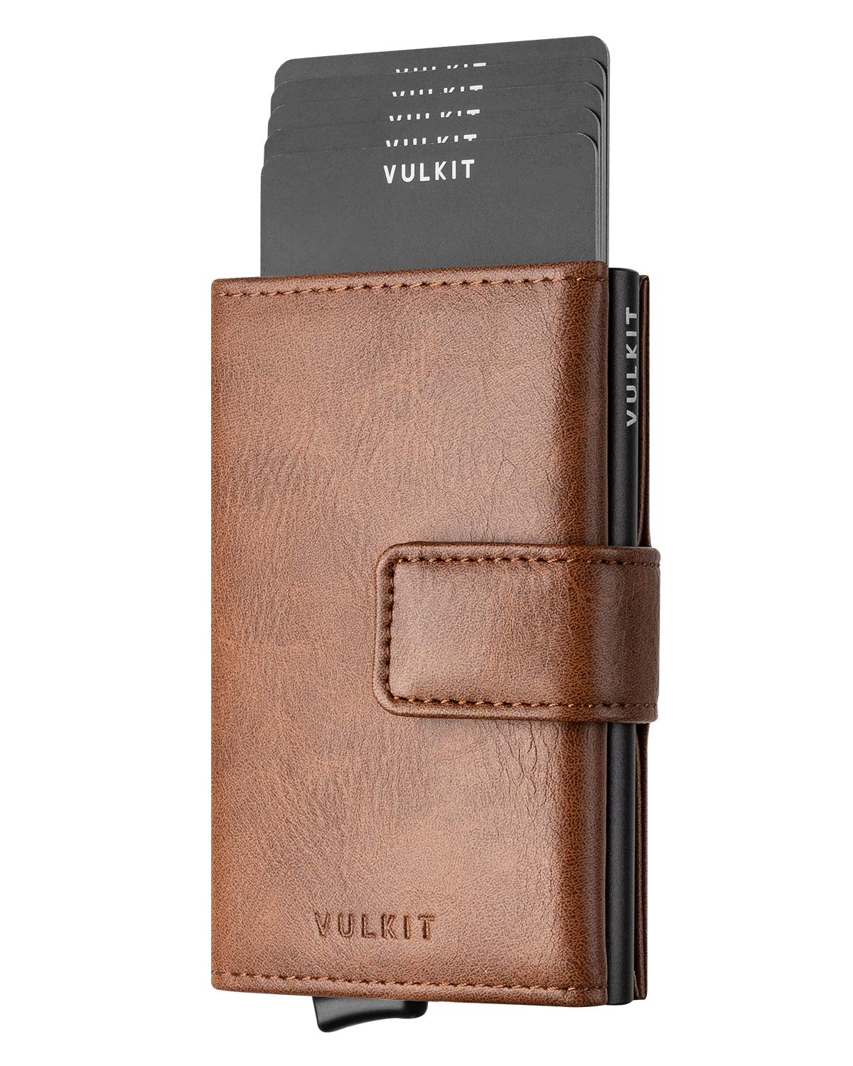 VULKIT Pop Up Wallet, Leather Automatic Credit Card Holder Wallet RFID Blocking Bifold Pocket Wallet with Banknote Slot for Wome