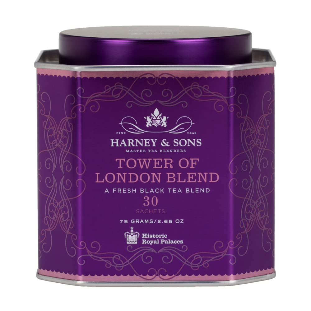 Harney & Sons Tower of London Black Tea with Vanilla, Black Currant, Caramel, and Honey | 30 sachets, Historic Royal Palaces Col