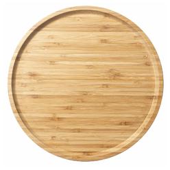 YANGQIHOME Bamboo Serving Platter, Round Wood Tray, Wooden Serving Tray, Fruit, Bread, Salad Plate, Charcuterie Serving Board (1