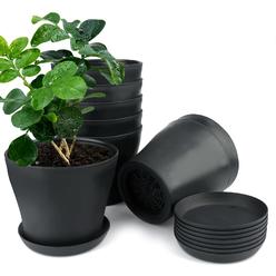 KINgLAKE gARDEN 8 Pack Flower Pots with Saucers,55 Inch garden Pots for Plants,Plant Nursery Pots,Indoor Outdoor Planter Succule