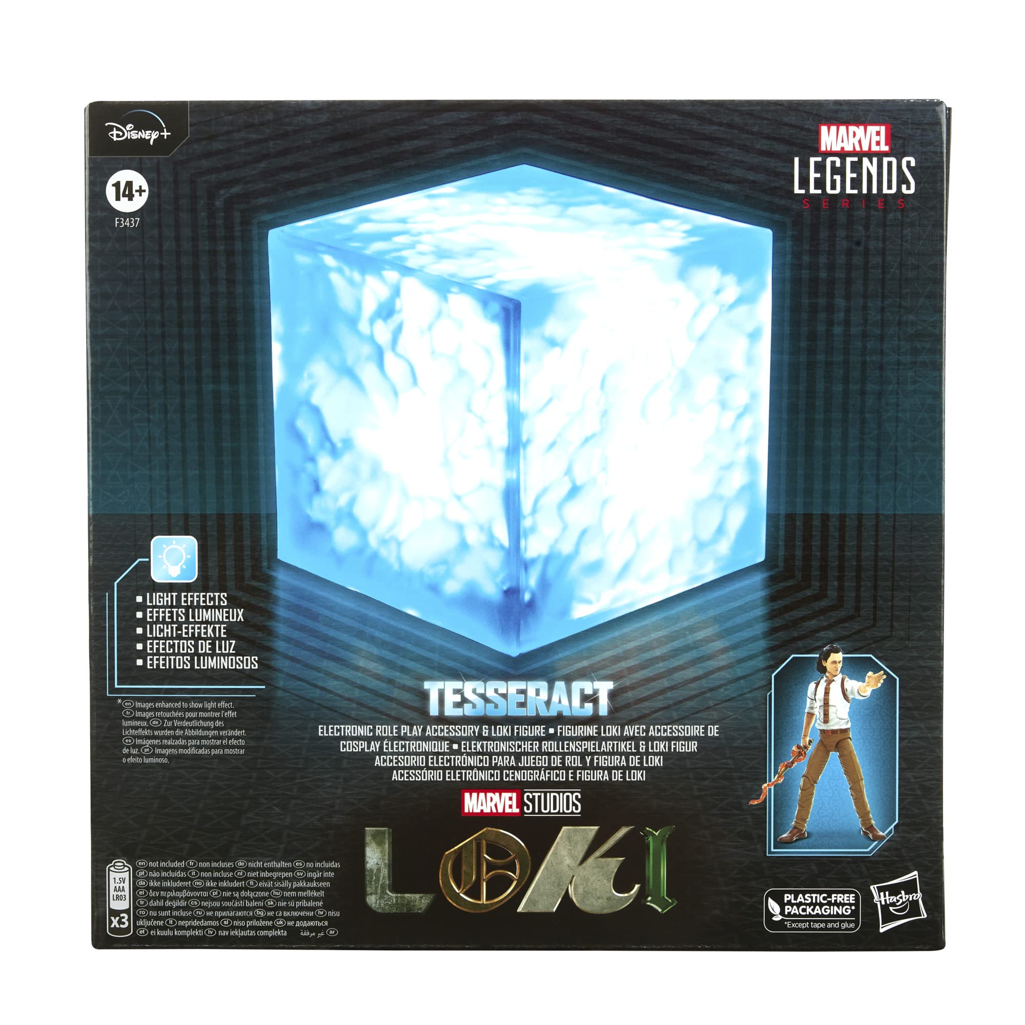 Avengers Marvel Legends Series Tesseract Electronic Role Play Accessory with Light FX, Marvel Studios Roleplay Item and 6 Collec