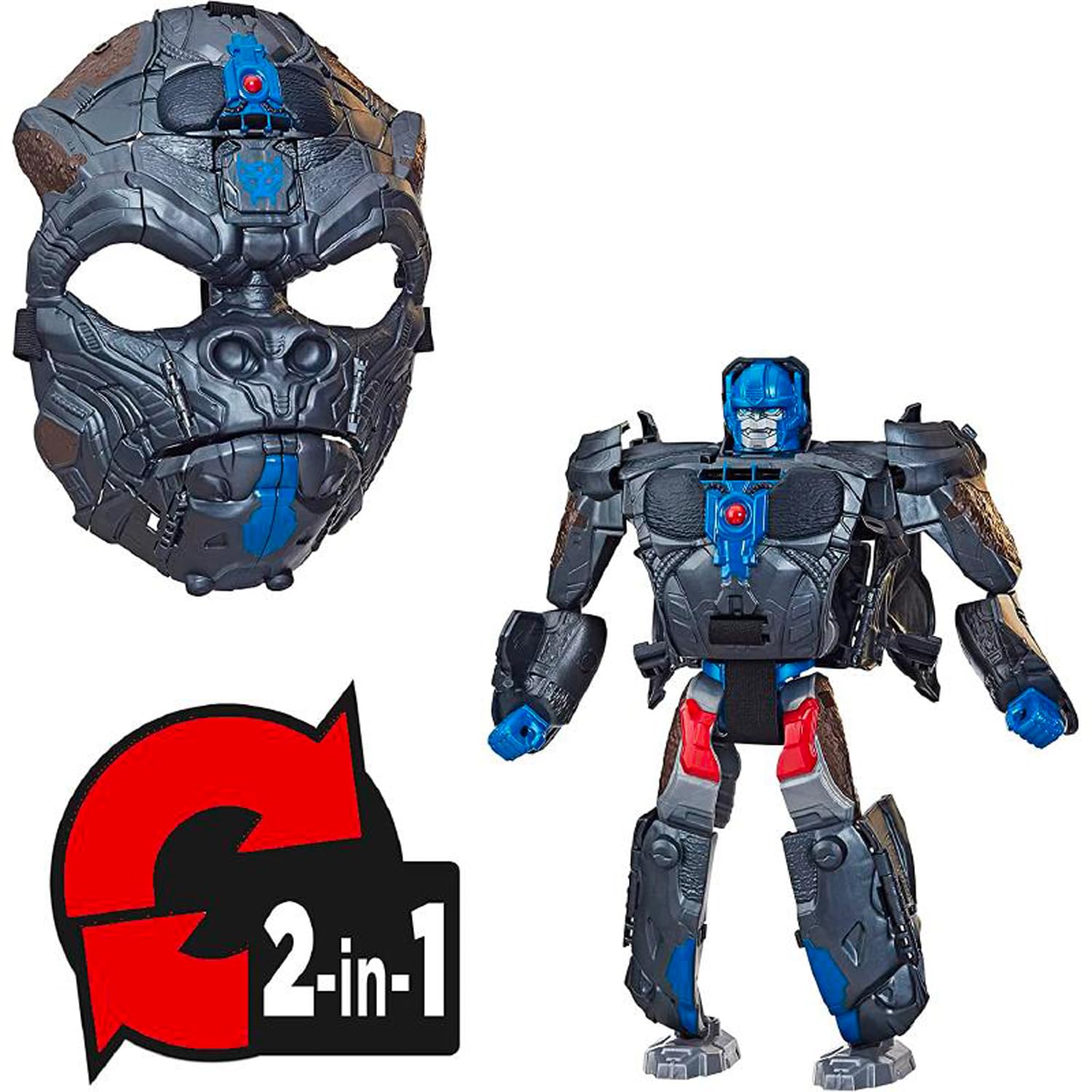 Transformers Toys Rise of the Beasts Movie Optimus Primal, Perfect for Halloween Costume, 2-in-1 Converting Roleplay Mask Action