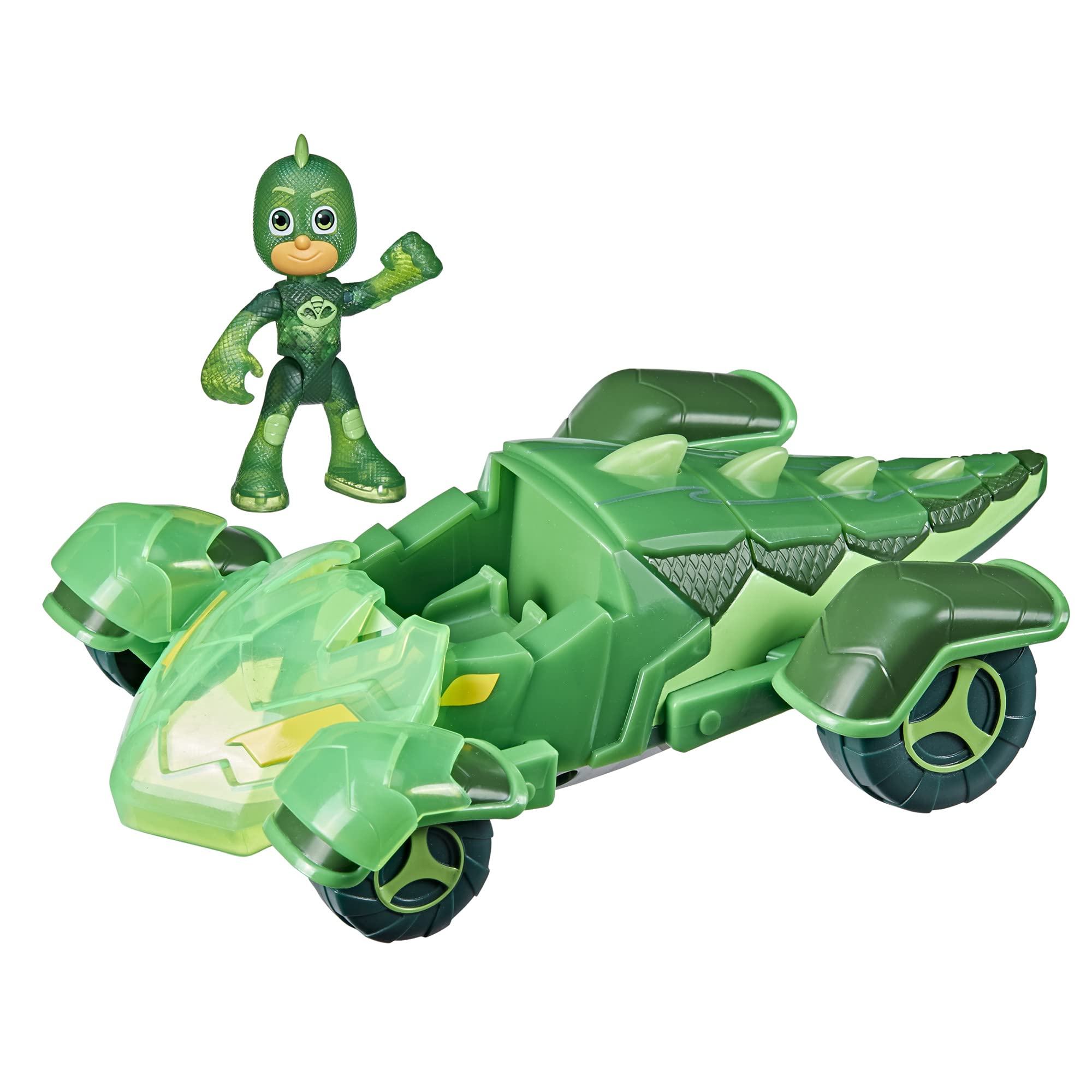 PJ Masks Toys Glow & Go Gekko-Mobile, Light Up Toy Cars, Includes Gekko Action Figure, Preschool Toys, Superhero Toys for 3 Year