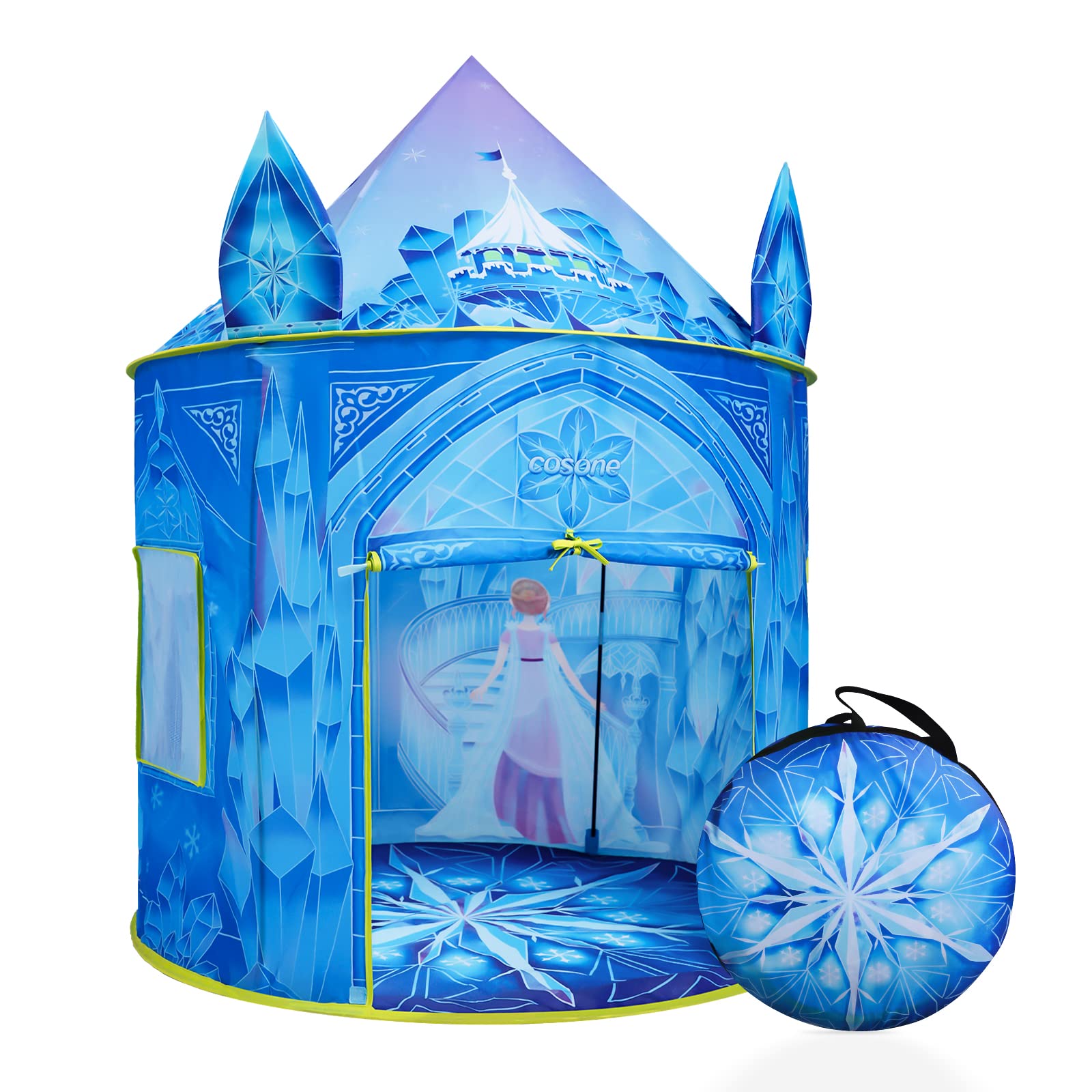 Cosone Kids Play Tent, Frozen Toy for Girls, Princess Castle Playhouses Indoor, Outdoor Princess Toys, Toddler Tent Birthday Gif
