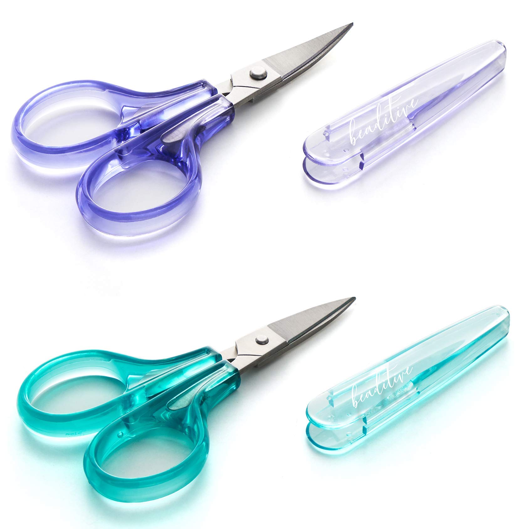 S-709 Beaditive Detail Craft Scissors Set (2 Pc.) Curved and Straight,  Sharp, Compact Sewing, Embroidery, Paper Cutting, Crafting St