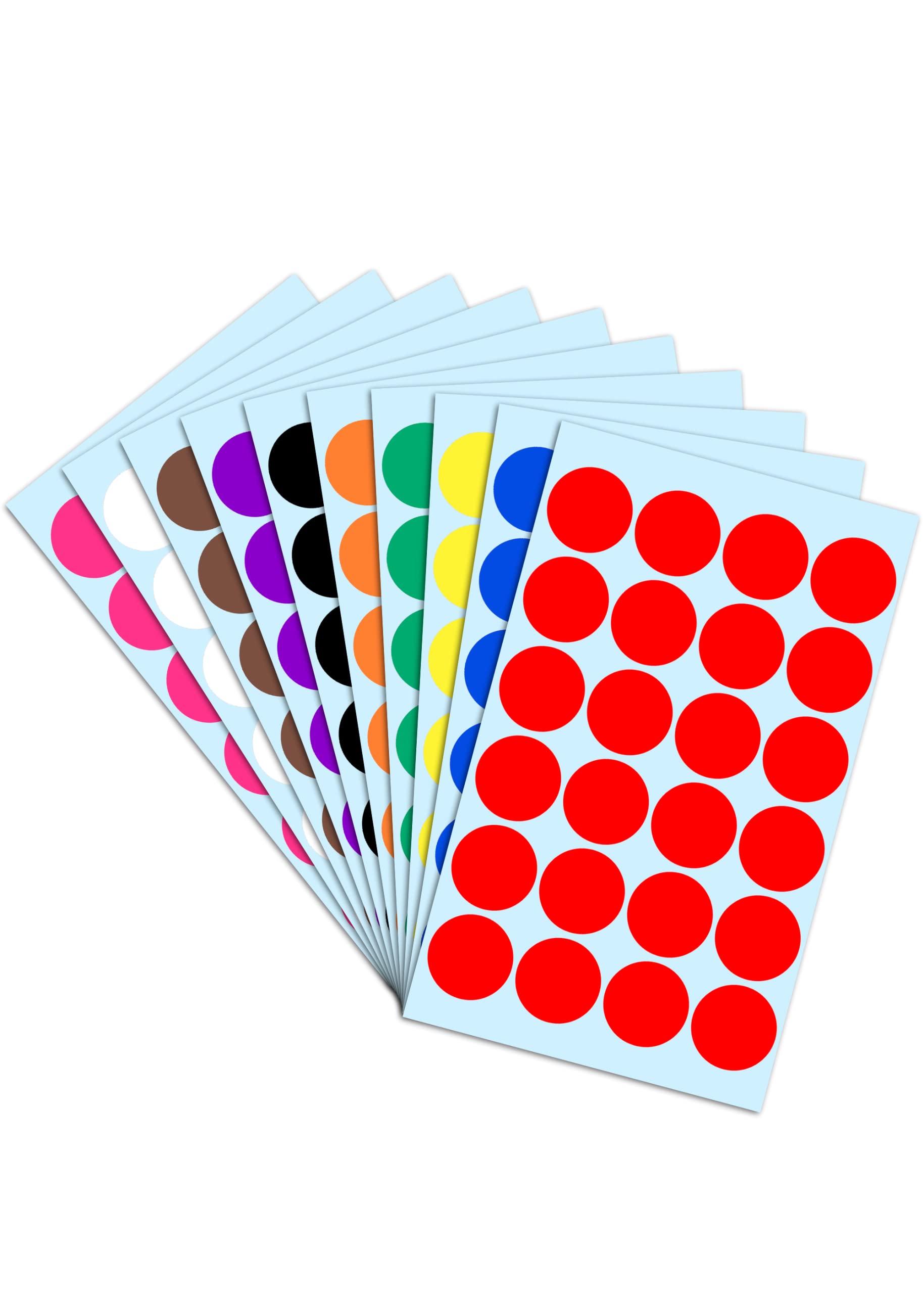 TownStix 1200 Pack, 1 Round Colored Dot Stickers Labels - 10 Assorted  Colors