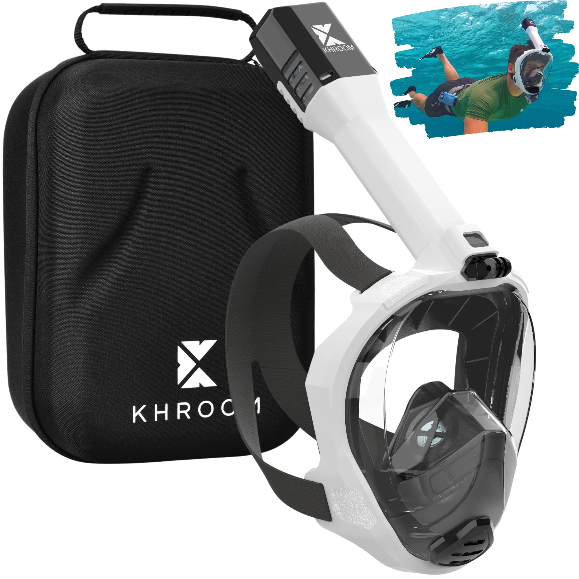 Khroom Full Face Snorkel Mask Adults | Designed in Germany | Premium Snorkeling Gear | Our Best Snorkel Mask | Panoramic Snorkel