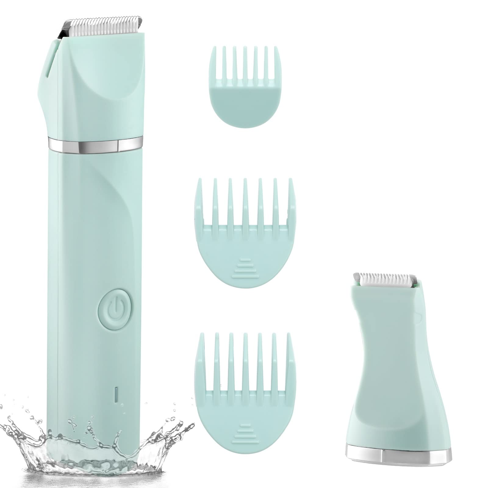 AREYZIN Waterproof Bikini Trimmer Women Electric Razor for Legs Pubic Hair Rechargeable Shaver Removal with Snap-in Ceramic Blad