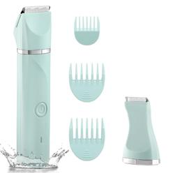 AREYZIN Waterproof Bikini Trimmer Women Electric Razor for Legs Pubic Hair Rechargeable Shaver Removal with Snap-in ceramic Blad