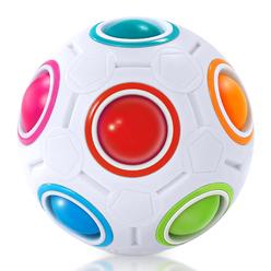 Vdealen Magic Rainbow Puzzle Ball, Speed Cube Ball Fun Stress Reliever Magic Ball- Puzzle Fidget Ball Toy for Boys & Girls- Chri
