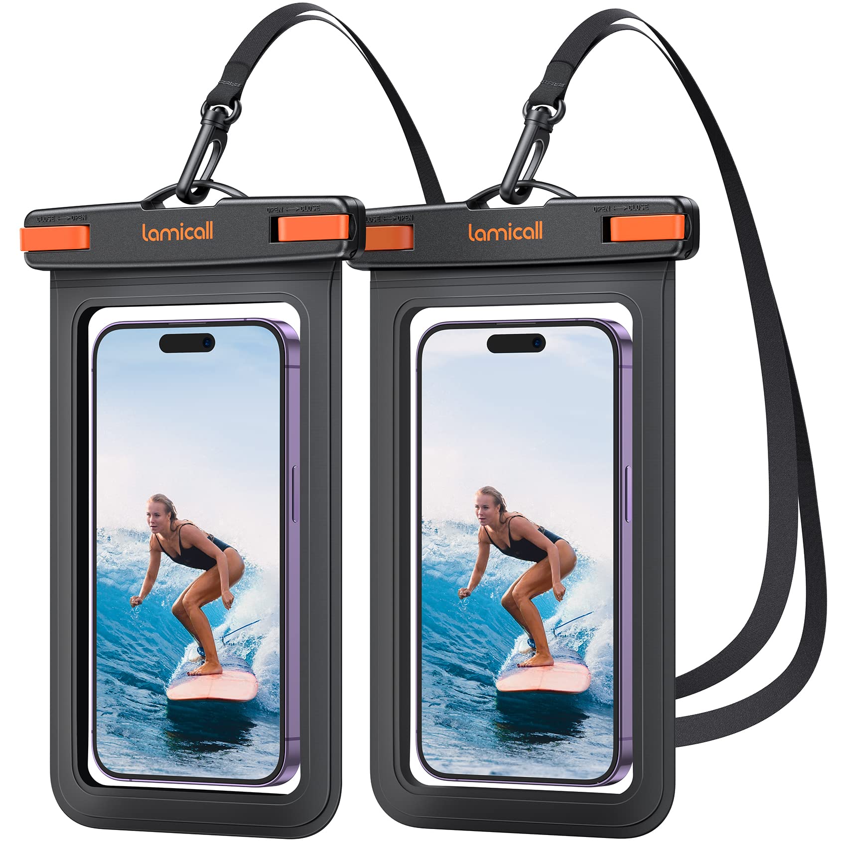 Lamicall 8.3 inches Large Size Waterproof Phone Pouch Case - [Easy Lock & Heavy Duty] IPX8 Water Proof Cell Phone Dry Bag for iPhone 14 1