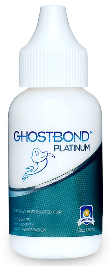 Professional Hair La GHOSTBOND Platinum Water Resistant Wig Glue for Extreme Heat - 1.3oz - Hair Replacement Adhesive for Poly and Lace Wigs. Invisib